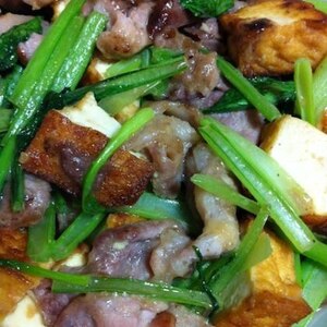 小松菜と厚揚げの豚炒め
